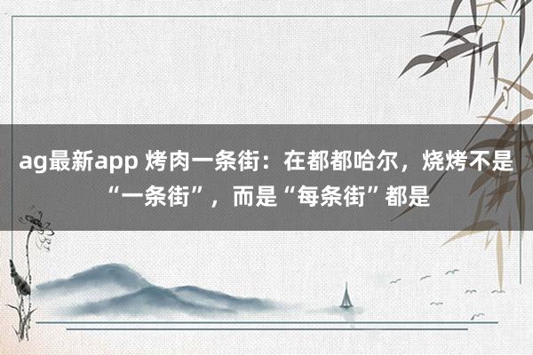 ag最新app 烤肉一条街：在都都哈尔，烧烤不是“一条街”，而是“每条街”都是