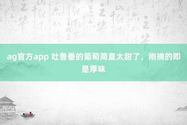 ag官方app 吐鲁番的葡萄简直太甜了，刚摘的即是厚味