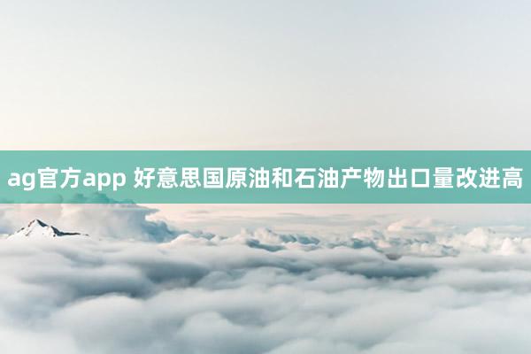 ag官方app 好意思国原油和石油产物出口量改进高