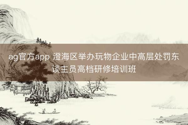 ag官方app 澄海区举办玩物企业中高层处罚东谈主员高档研修培训班