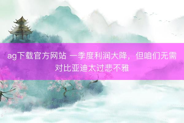 ag下载官方网站 一季度利润大降，但咱们无需对比亚迪太过悲不雅